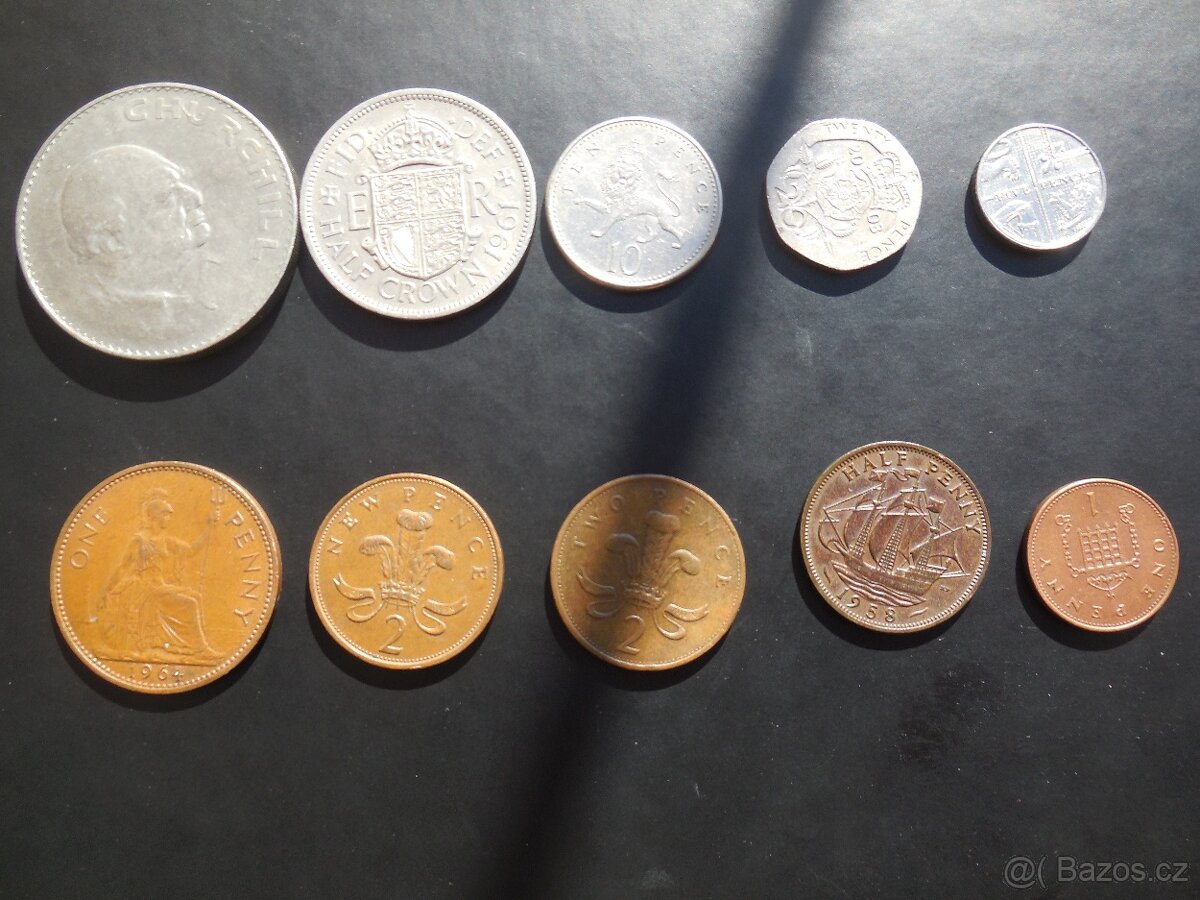 Staré mince Velká Británie.