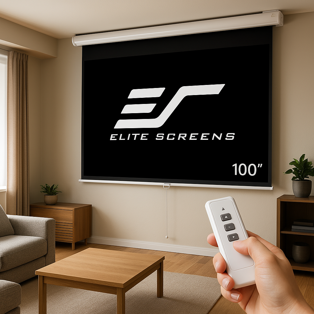 Projekční plátno ELITE SCREENS, roleta s elektrickým motorem
