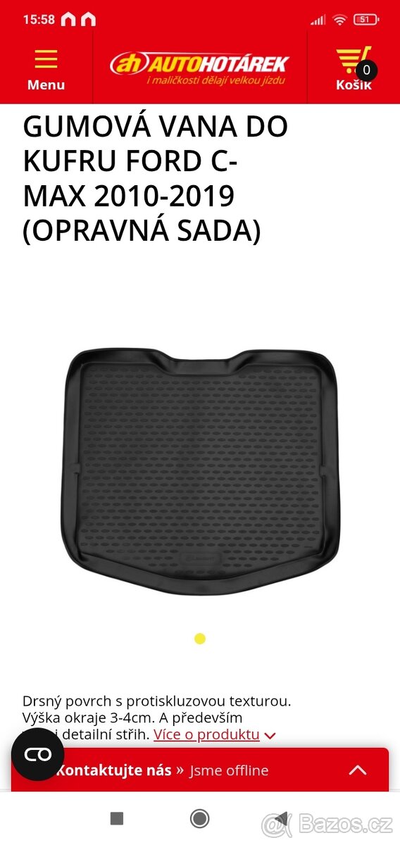 Vana do kufru Ford C-MAX