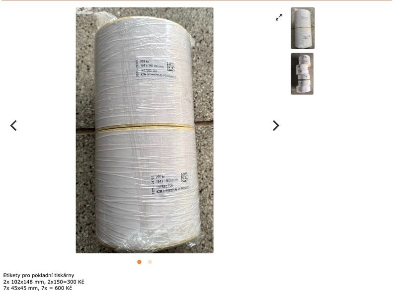 Etikety pro pokladní tiskárny SLEVA 50%