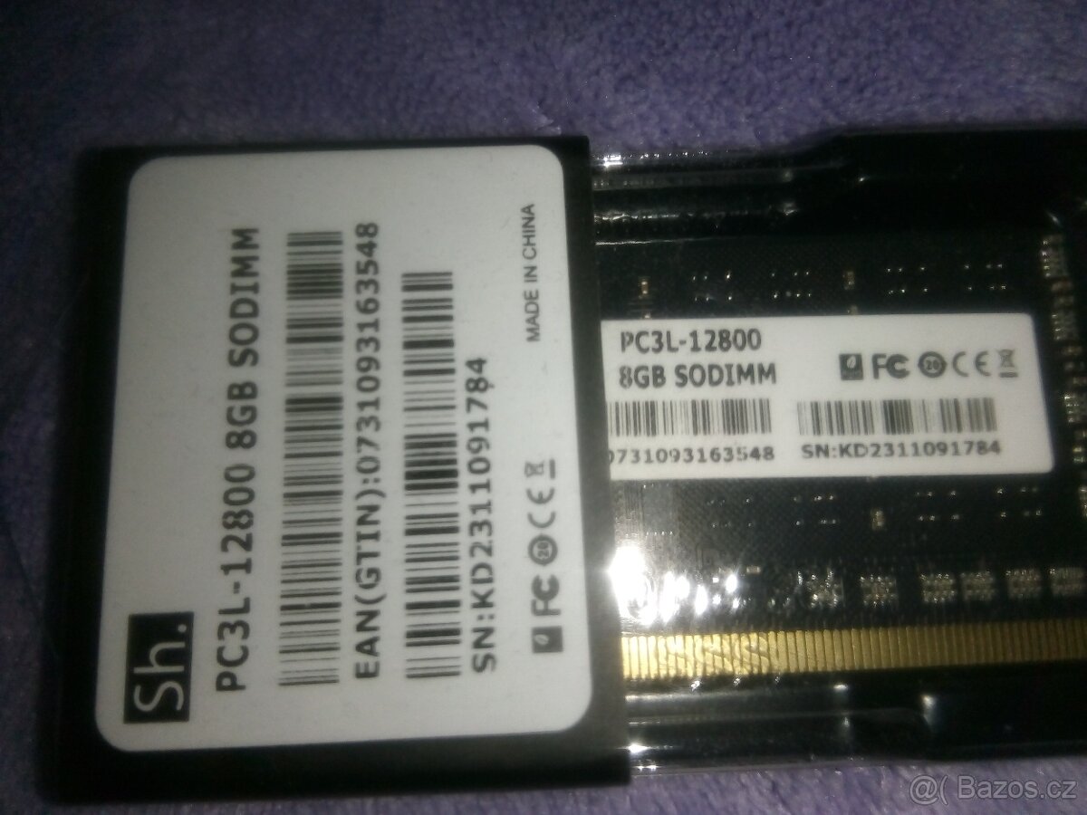 RAM SODIMM DDR3 Sh 1600mHz 1 x 8GB nová