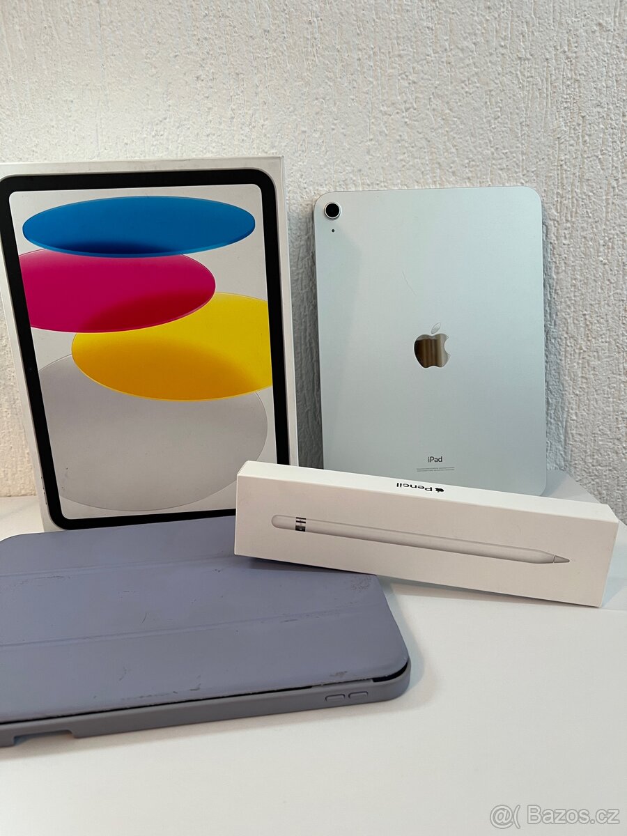 iPad 10.gen 100% baterie + apple pencil 1, záruka