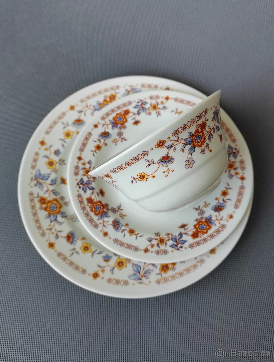 Nádherná porcelánová čajová sada/trio od manufaktury JLMENAU