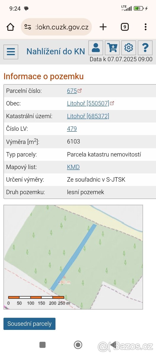 Prodám pozemek v Litohoři