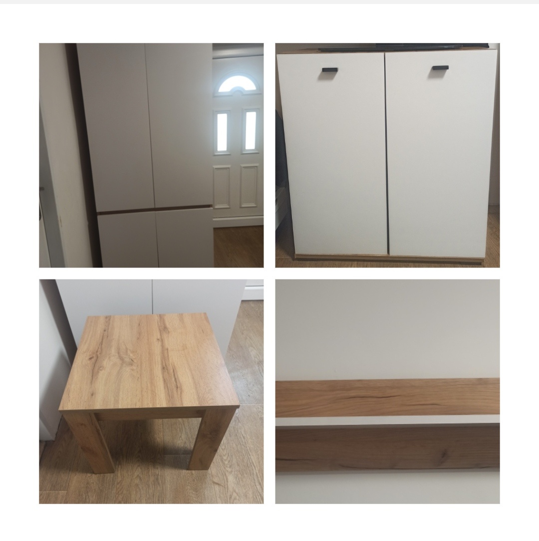 Set nábytku (skříň, komoda, konferenční stolek, polička)