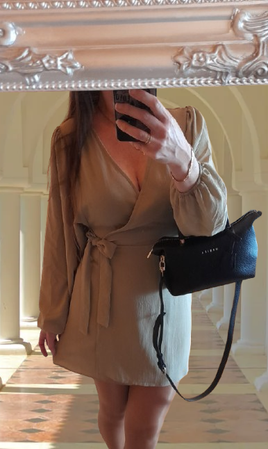 Asos olivové zavinovací krátké šaty