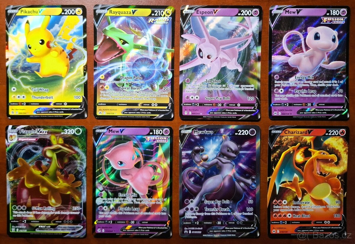 Originální karty Pokémon "V" - perfektní stav
