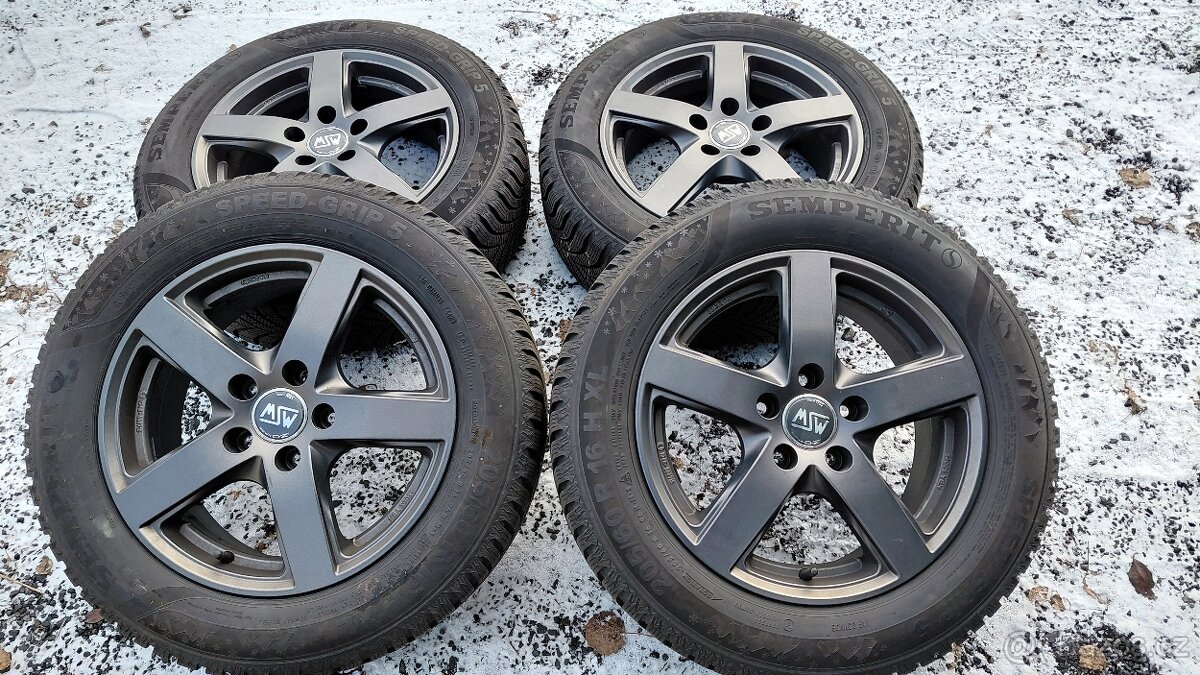 alu Škoda Octavia IV, zimní 205/60/16 zánovní Semperit