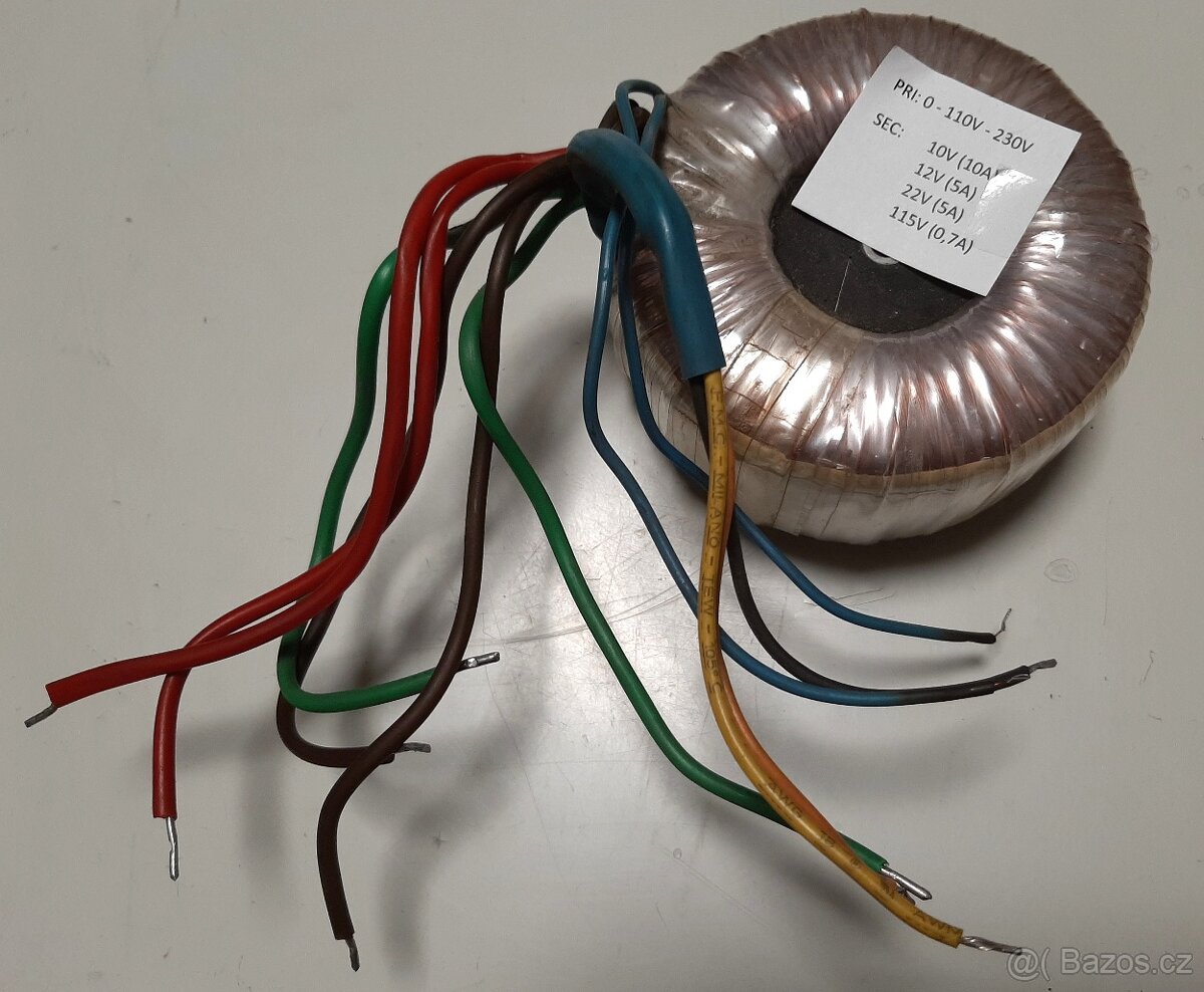 Toroidní transformátor 230V - 10V/12V/22V/115V
