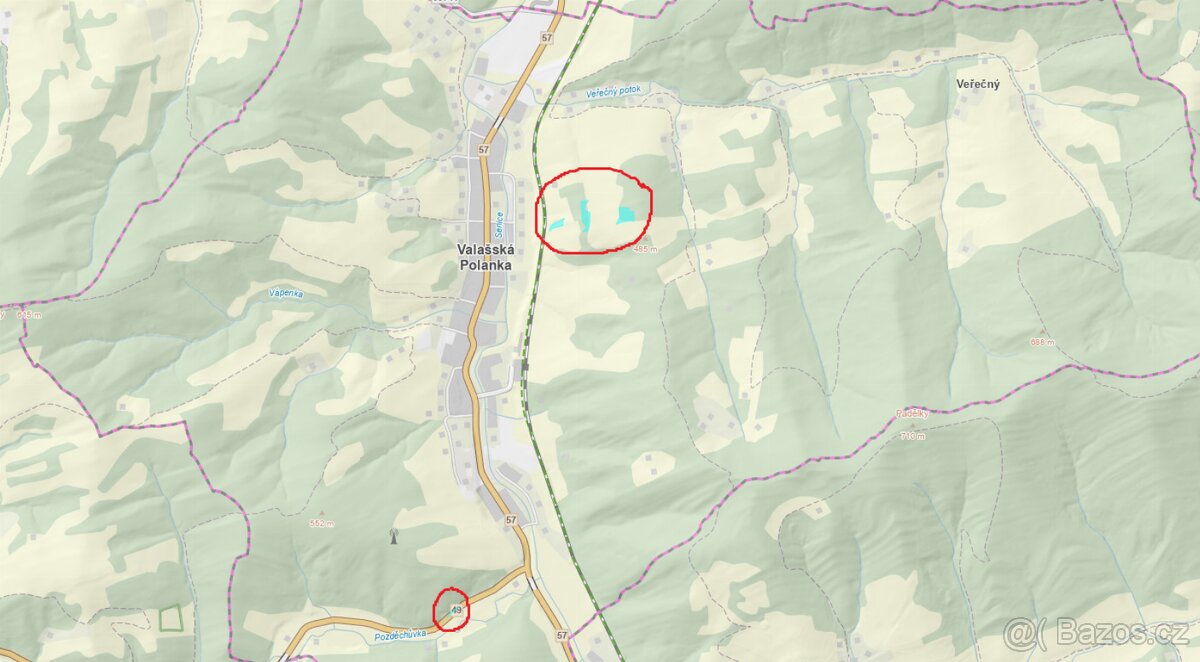 Prodám pozemky v k.ú. Valašská Polanka