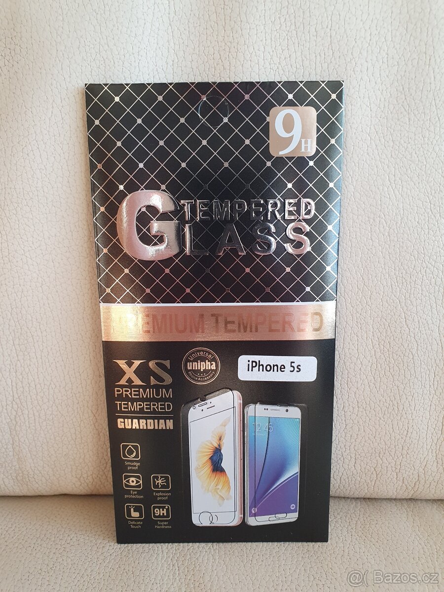 Tvrzené sklo 9H pro iPhone 5s – nové, nepoužité