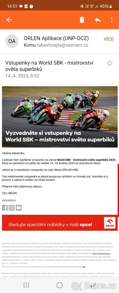 Vstupenka world SBK most