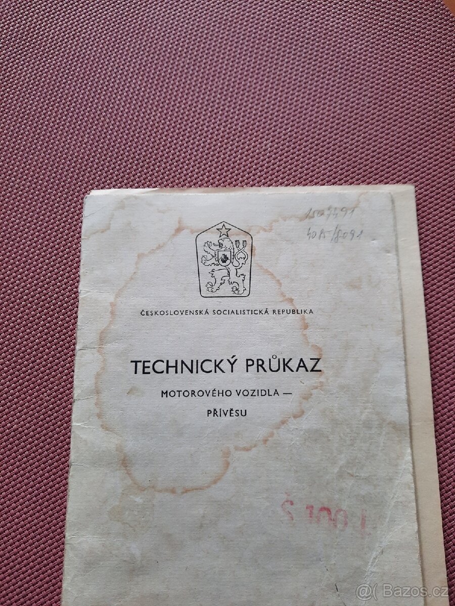 Škoda 100 - r.v.69 platné doklady technický průkaz