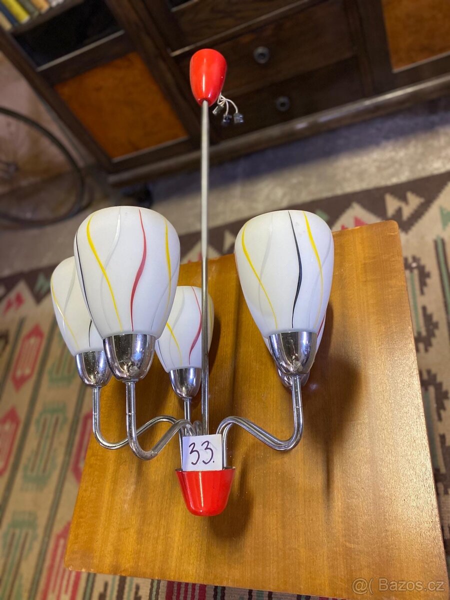 Retro lustr plus stolní lampa