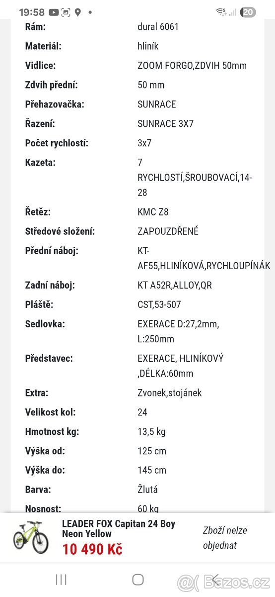 Dětské horské kolo ( skoro nejeté )