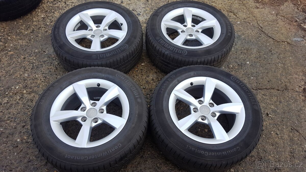 Zimní sada Audi A6 4G aj. 5x112, Conti 225/60R16, 4x5mm
