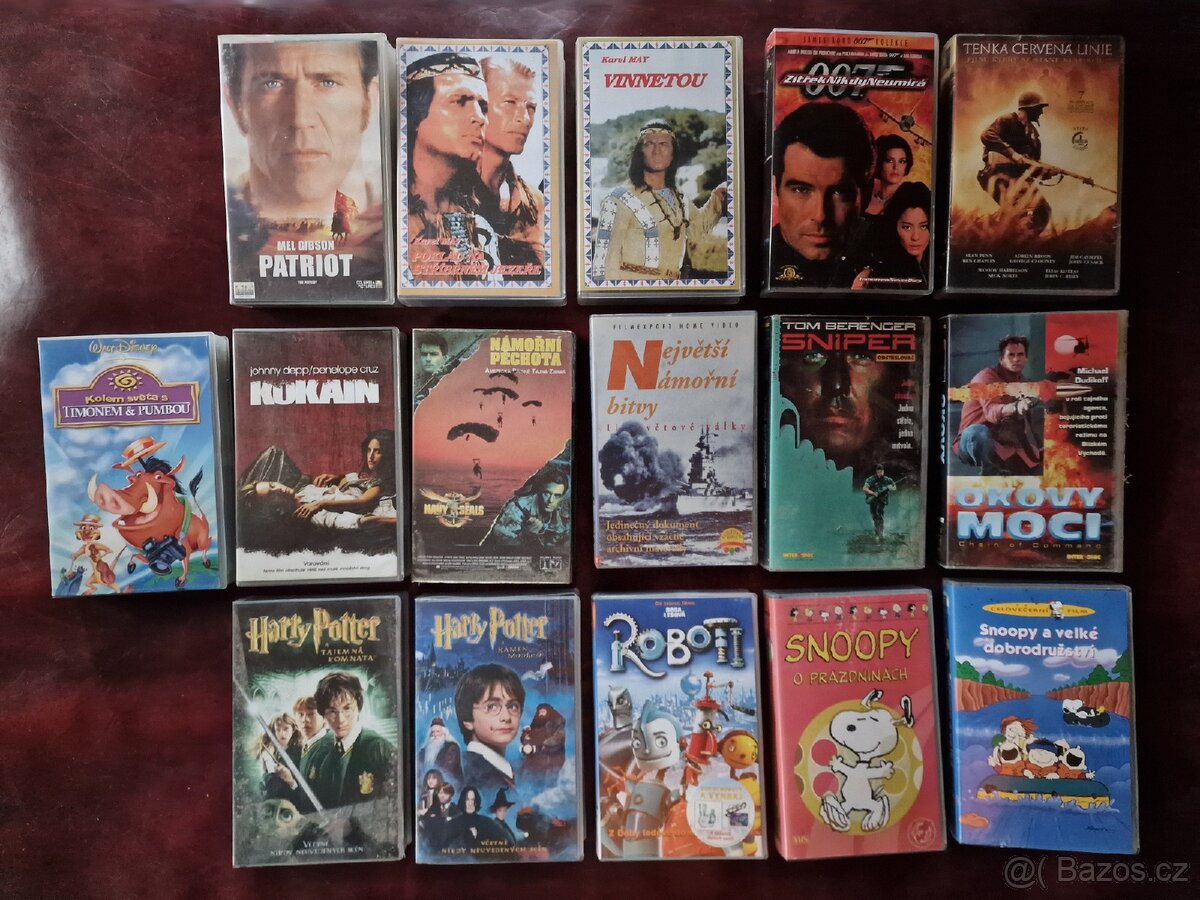 16x orig. VHS, videokazety, filmy