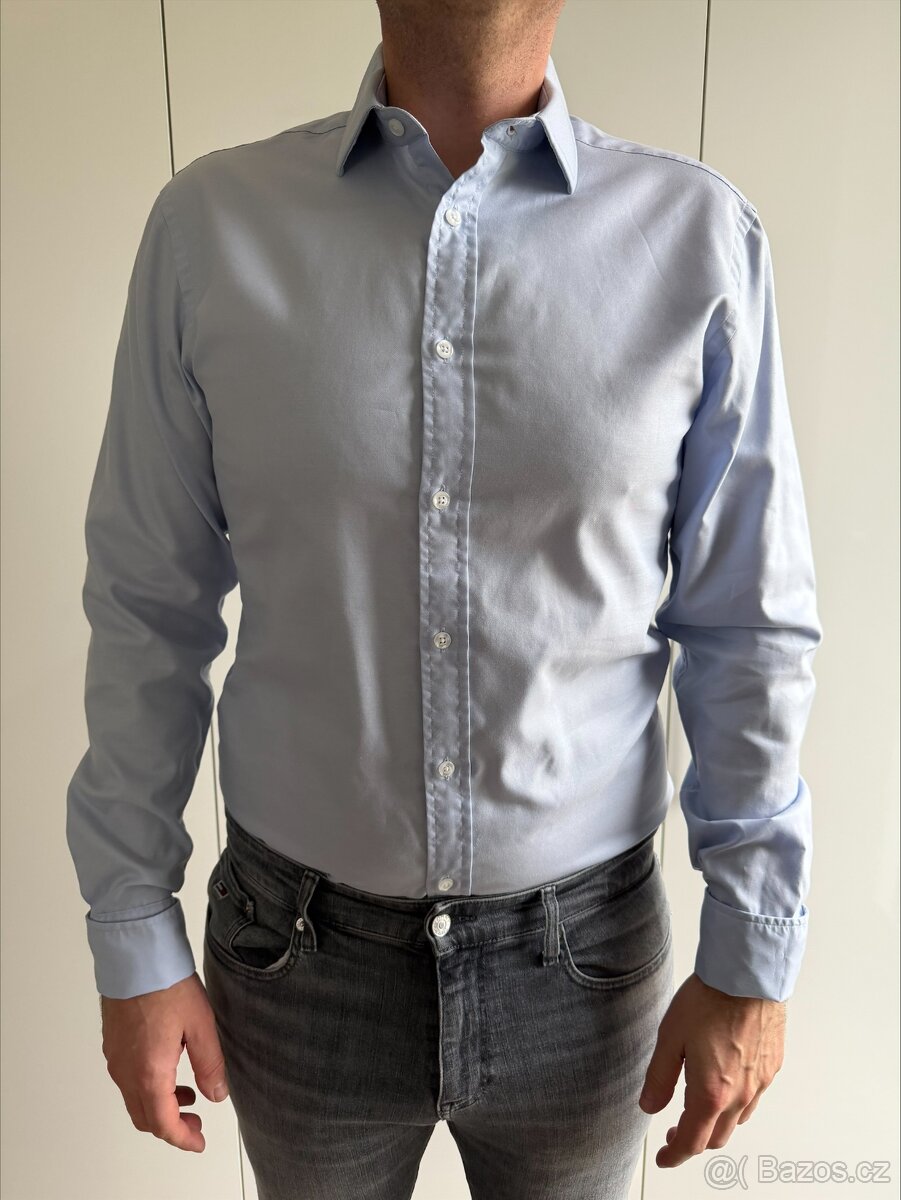 Pánská košile T.M.Lewin, modrá, manžety