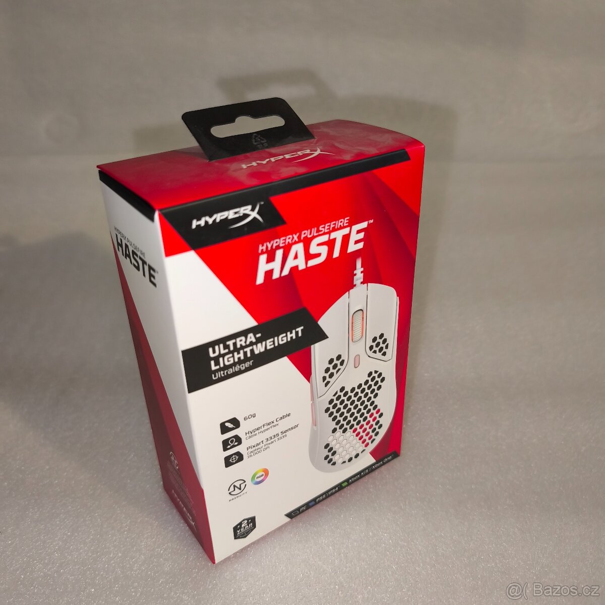 Ultralehká herní myš HyperX Pulsefire Haste bílá