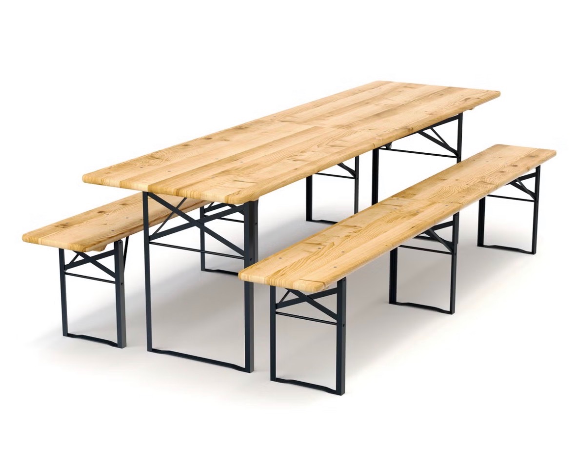 Pivní set stůl 217x79 a dvě lavice