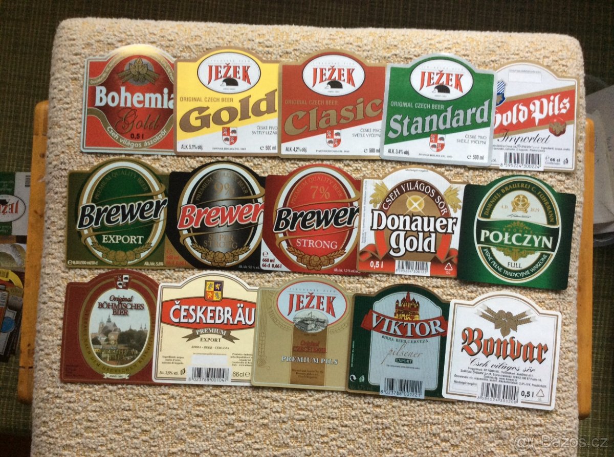 Pivní etikety exportní Jihlava