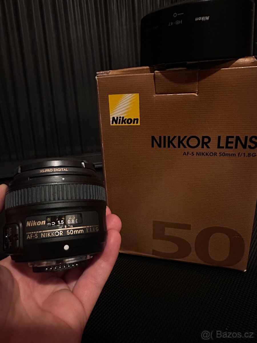 Objektiv Nikon 50 mm f/1,8 + UV filtr – SUPER STAV