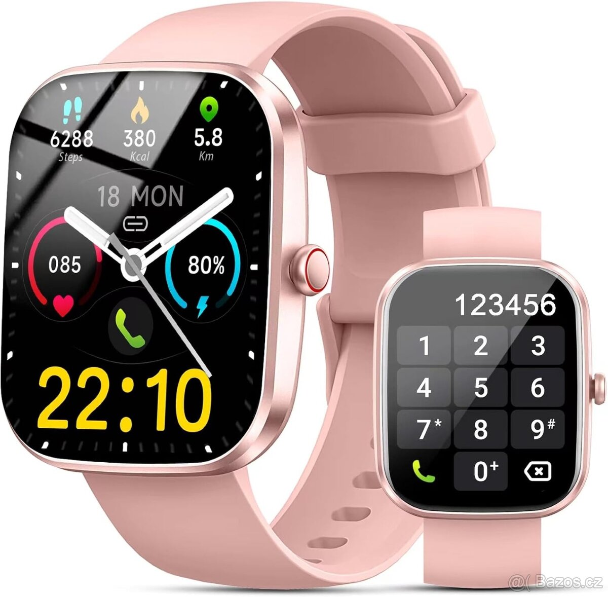Chytré hodinky KUIZIL T70–1,91" IPS displej, volání,růžové