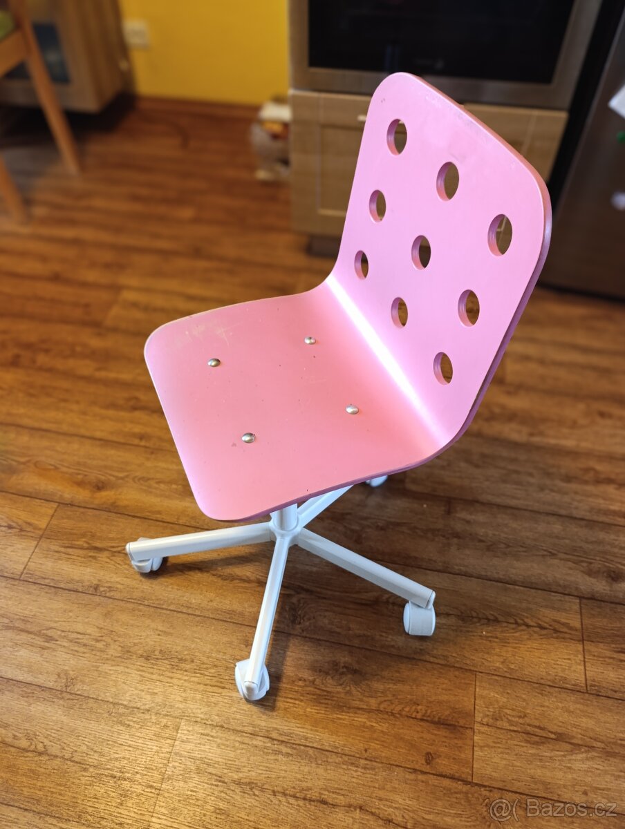 IKEA dětská otočná židle z překližky – pevná, nastavitelná