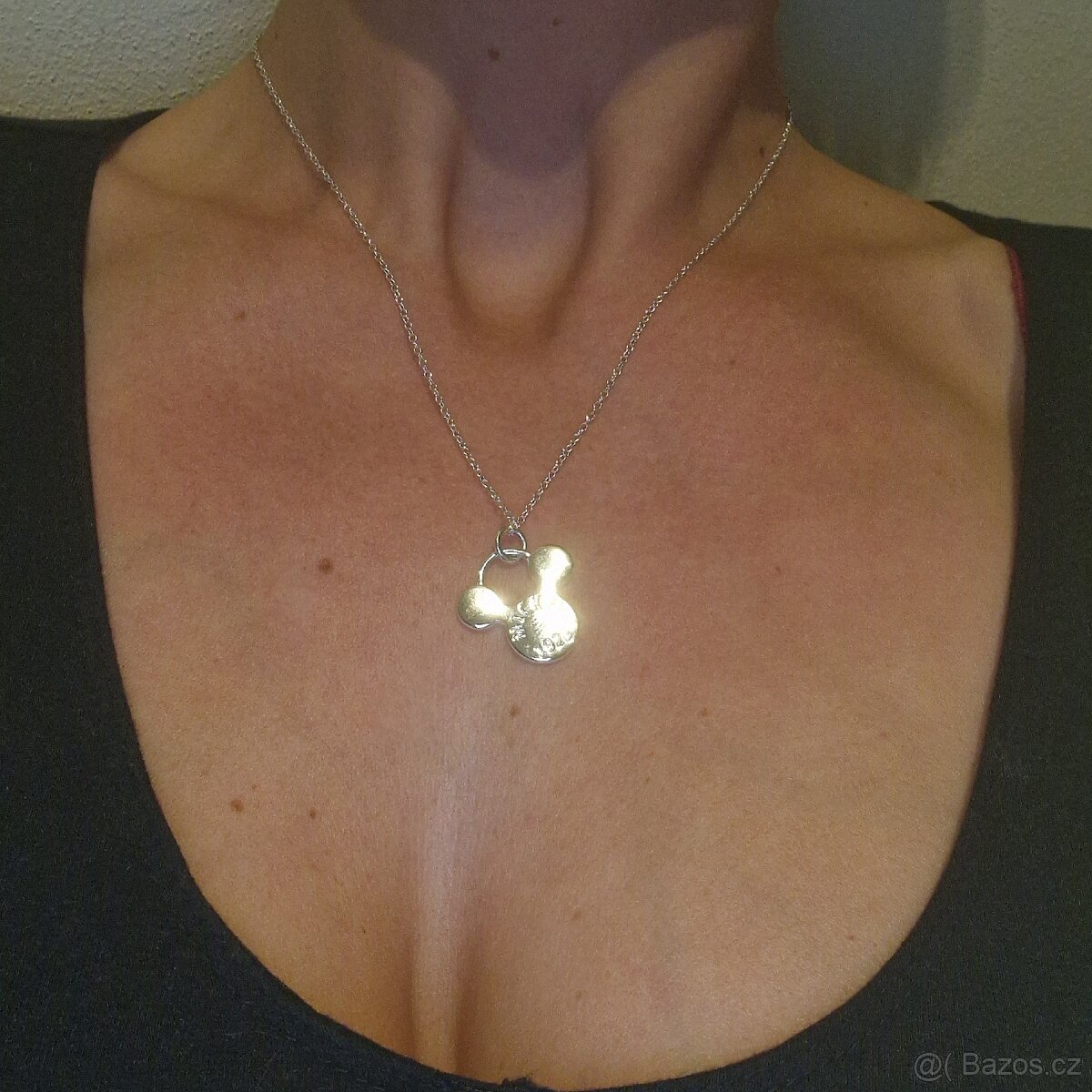 Dámský i dívčí stříbrný náhrdelník 925 Mickey mouse 45 cm