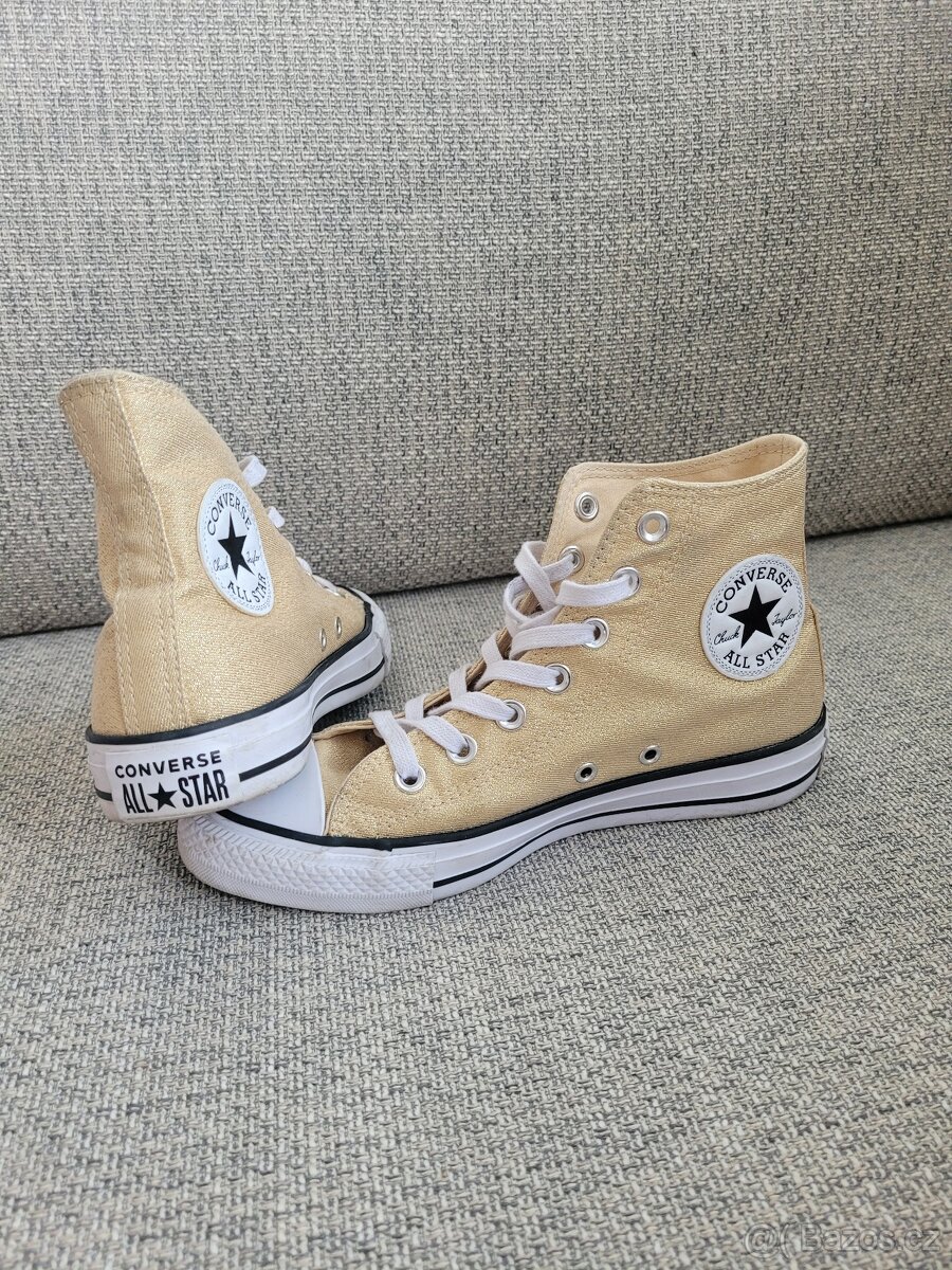 nové zlaté Converse Chuck Taylor All Star Hi Glitter vel 37