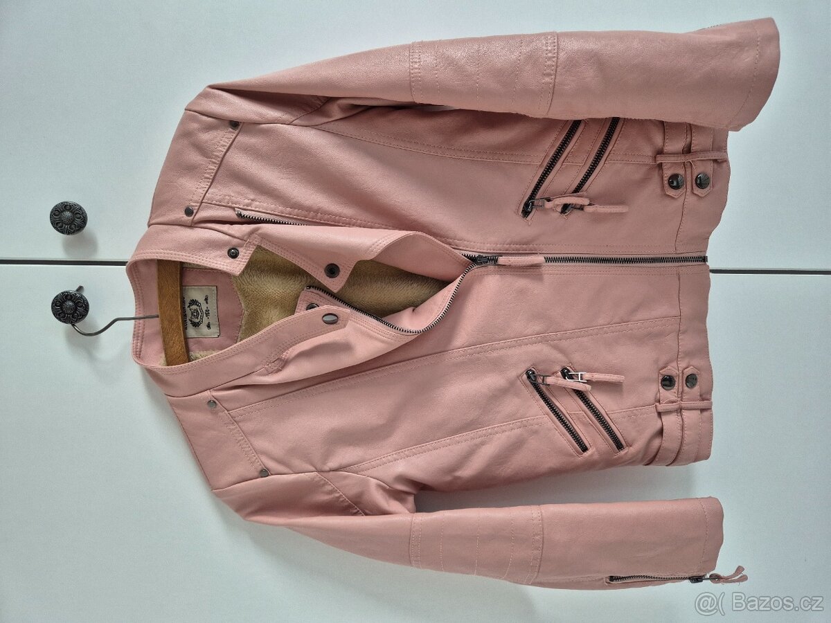 PU dětská bunda s kožíškem vel 150cm