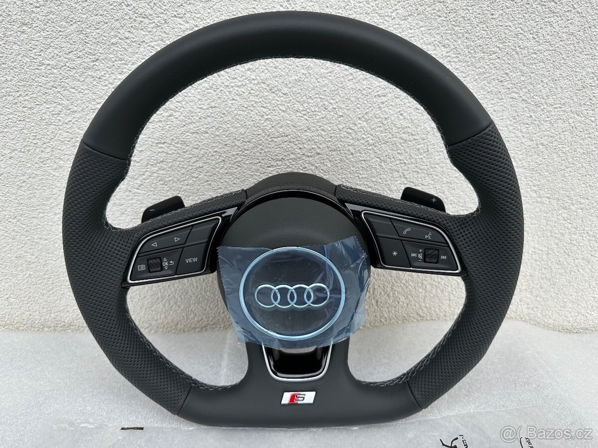 Audi sportovy perforovany volant sedy A3 A4 A5 S3 S4 S5 B9