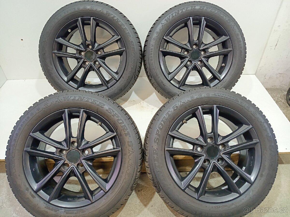 Zimní alu kola 5x100 R16 ET45 pneu 215/55/16/Dunlop