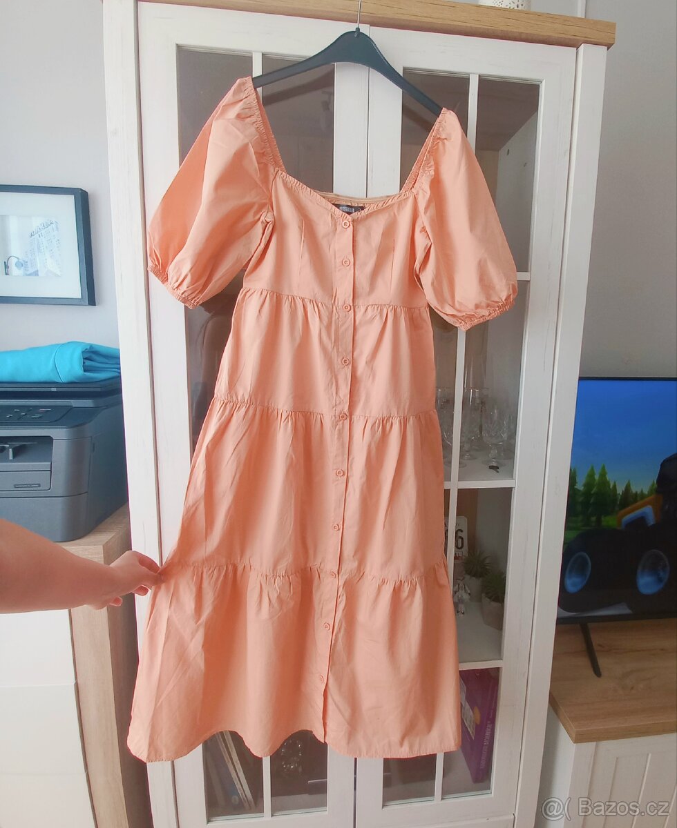 Letní bavlněné meruňkové šaty výměna možná swap