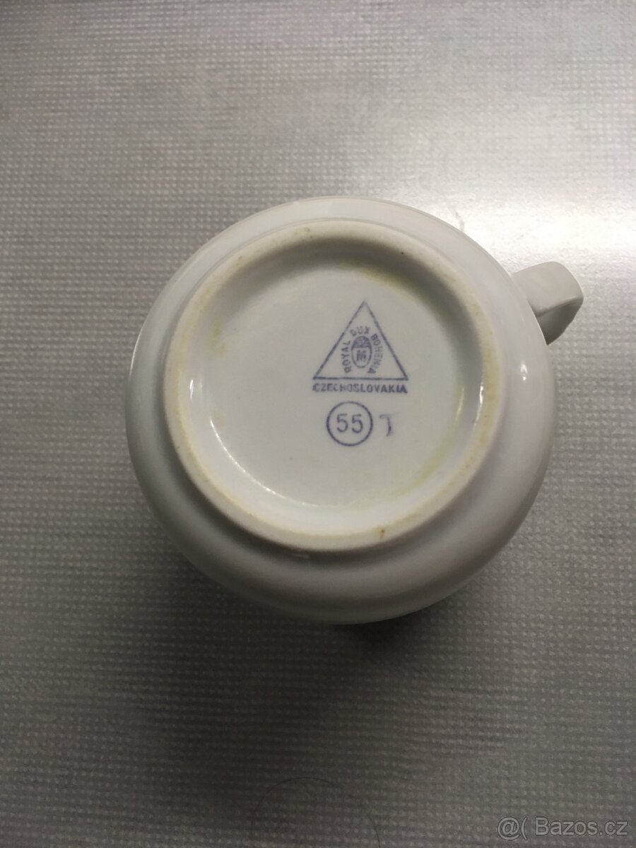 Retro hrnek, hrníček, motiv květin