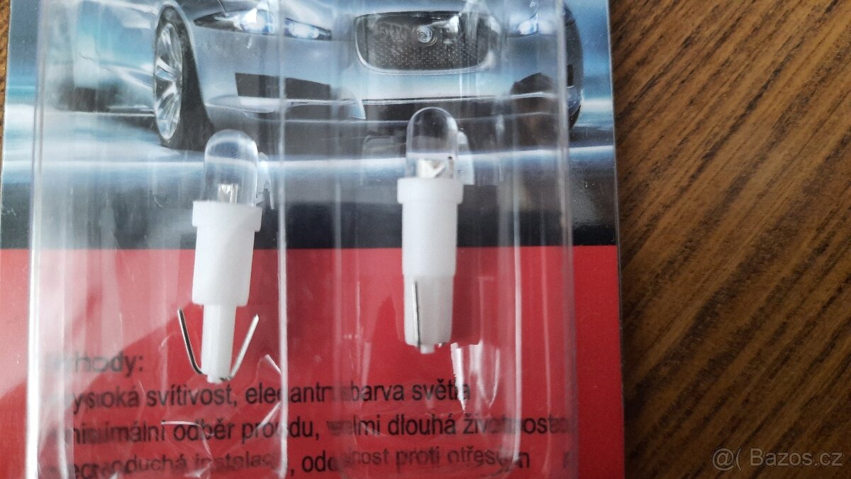 LED autožárovky T5, bílá, 12V, 1LED