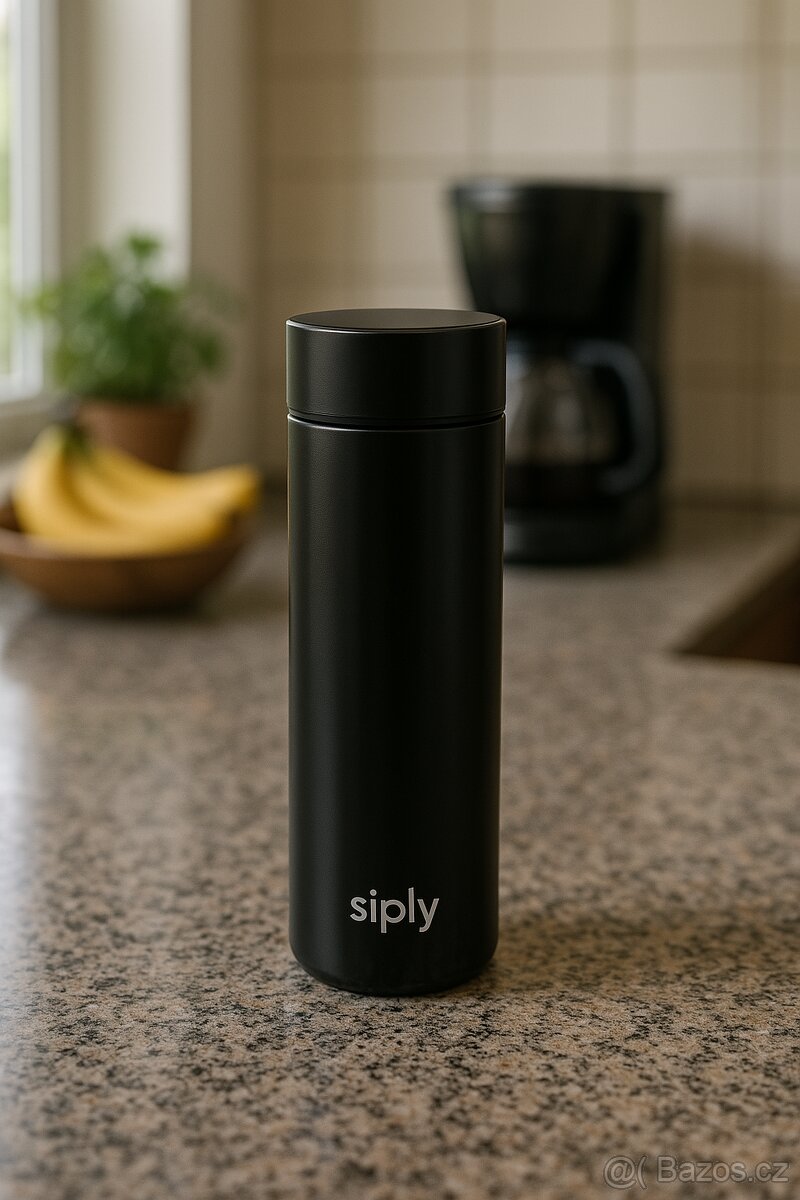 Chytrá Termoska Siply – Digitální teploměr, 0.4l, Nerez