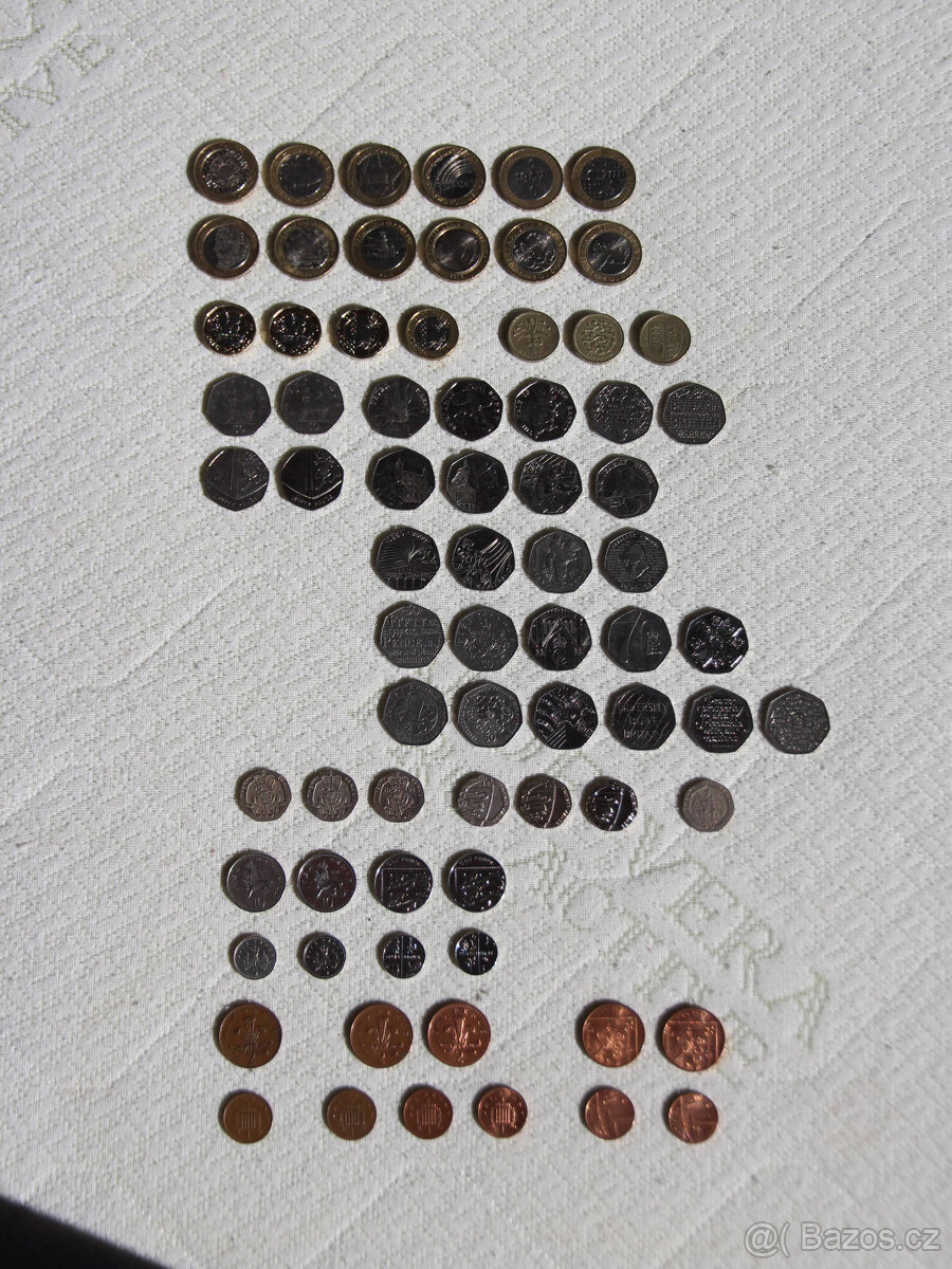 Prodám sbírku anglických mincí.