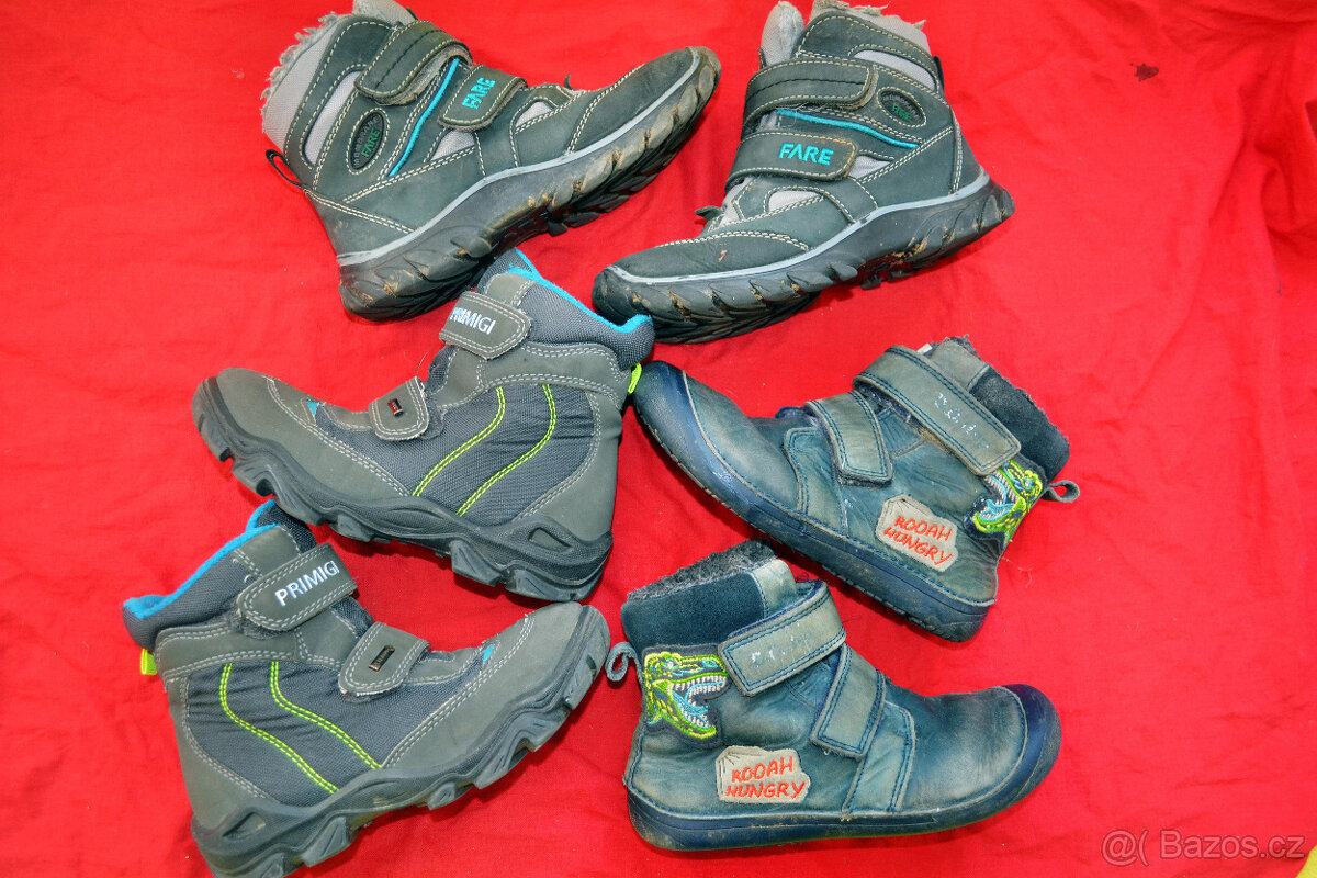 zimní boty 30,31,35 Fare, Primigi,Superfit,barefoot DDstep