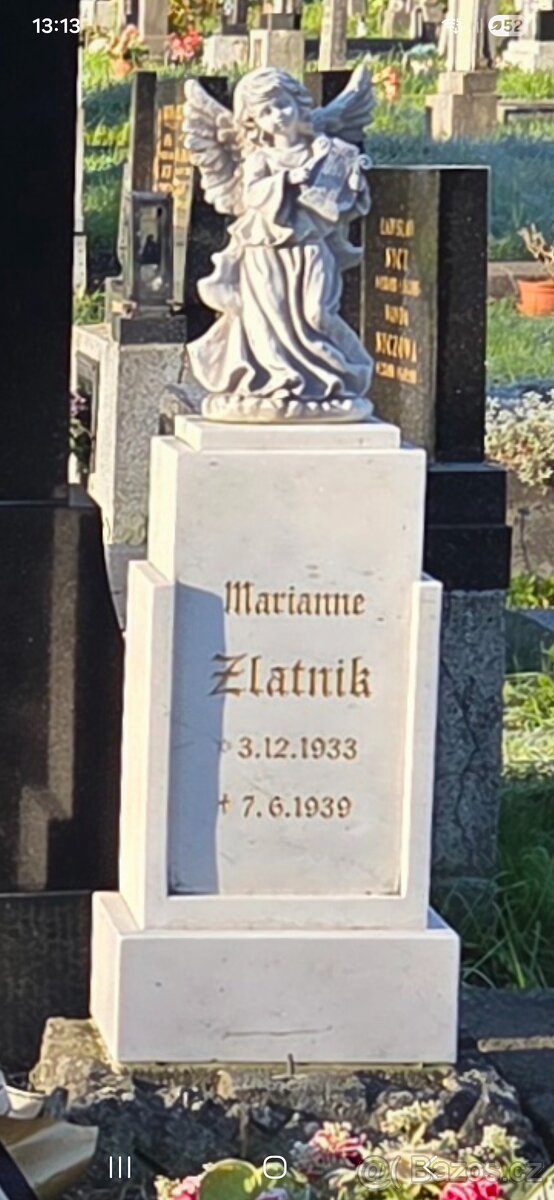 Kamenný Hrob pro zvíře - bílý mramor