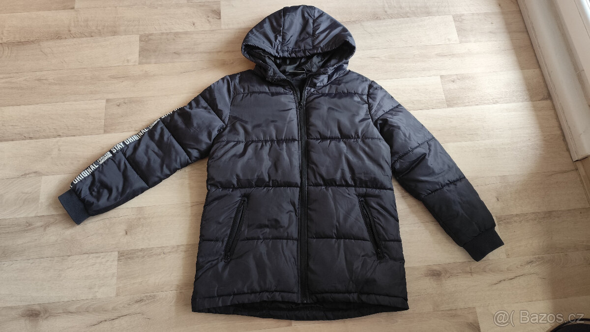 Chlapecká zimní bunda v. 158  (tmavě šedá)