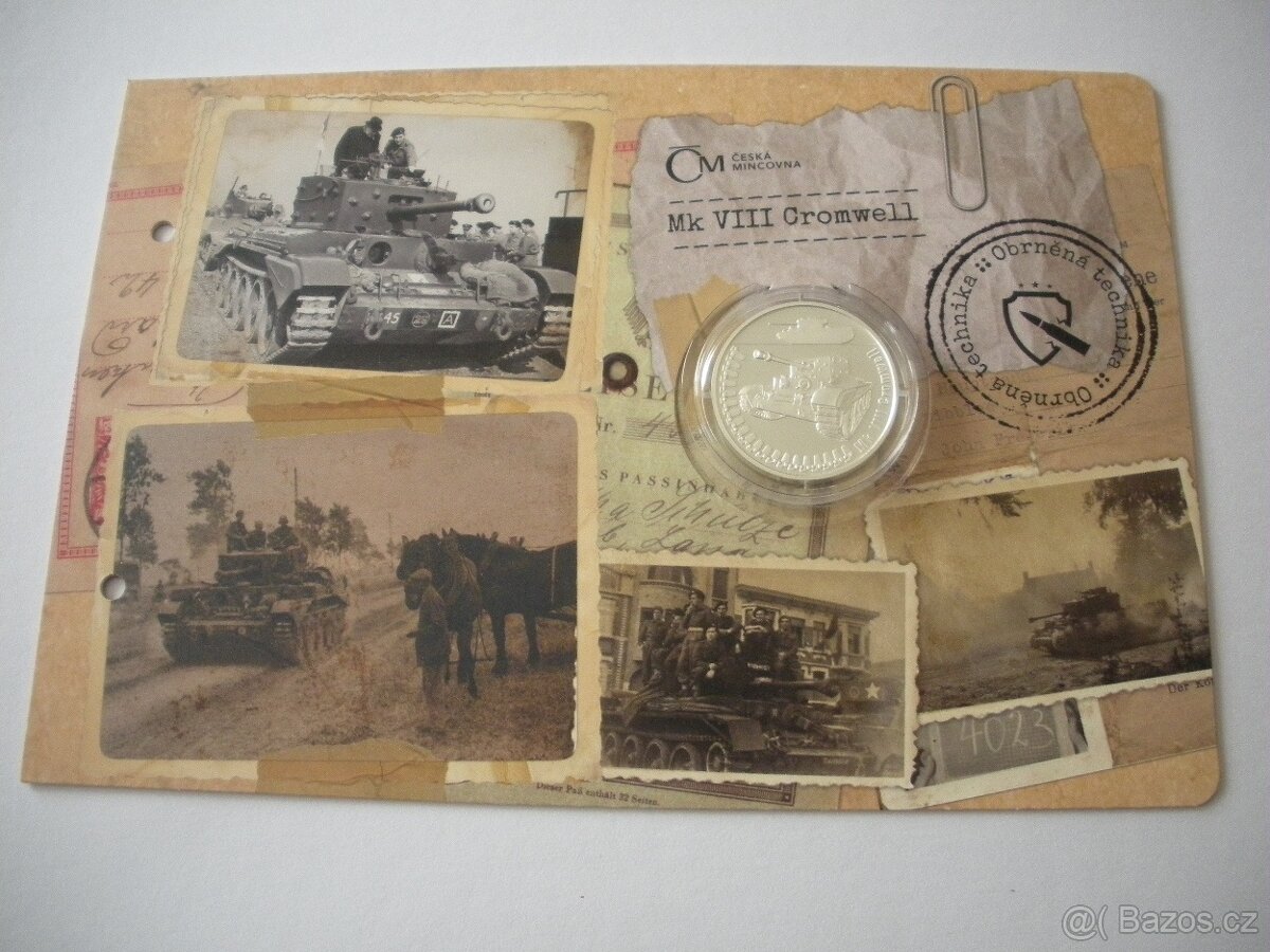 Stříbrná mince Obrněná technika - Mk VIII Cromwell proof