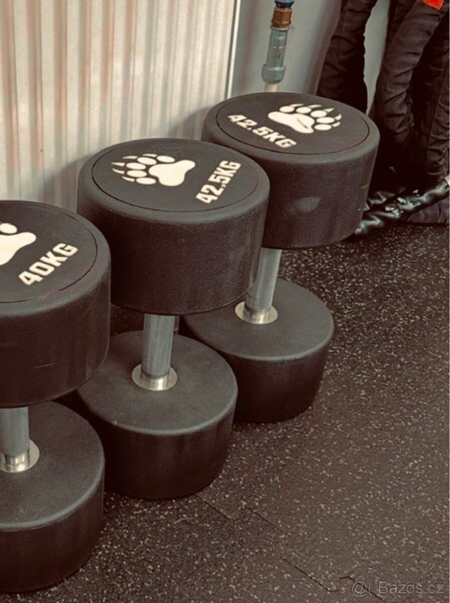 2x 42,5kg - jednoruční pogumovaný činky