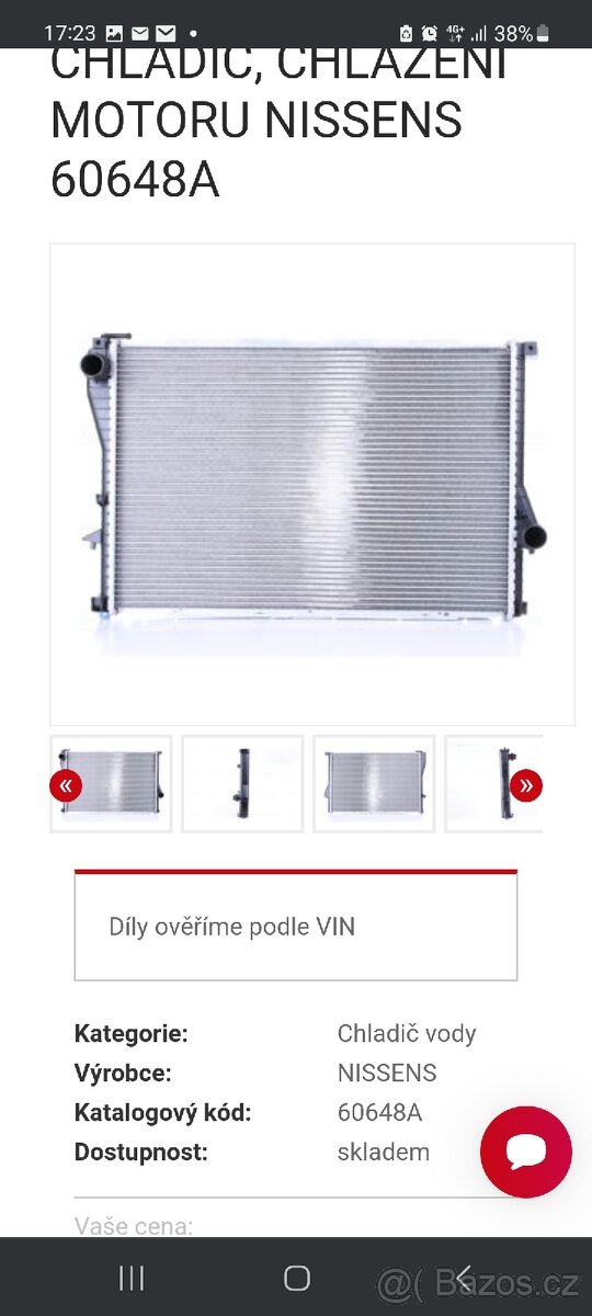 Chladič vody bmw e38 e39