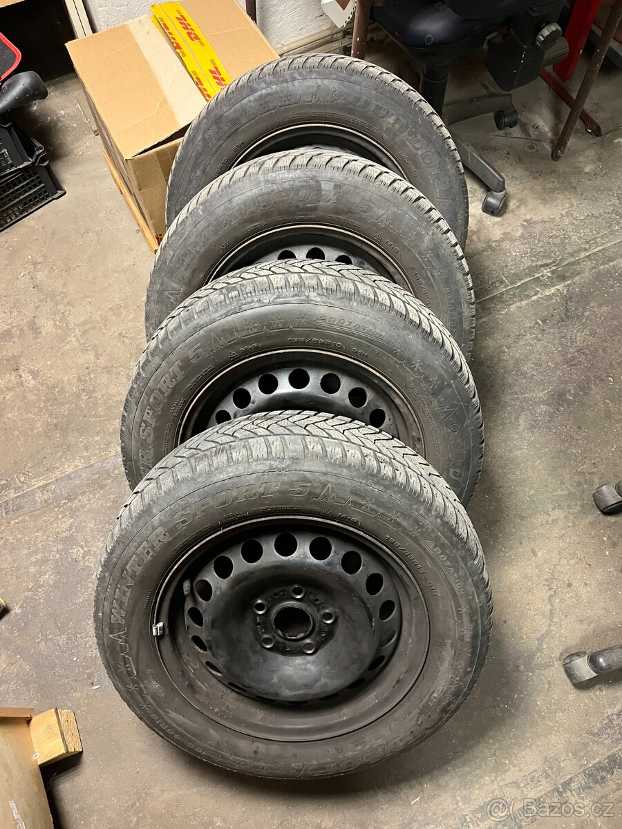 Zimní sada 5x112 R15 - Škoda Octavia 2 / Golf - Dunlop + Pok