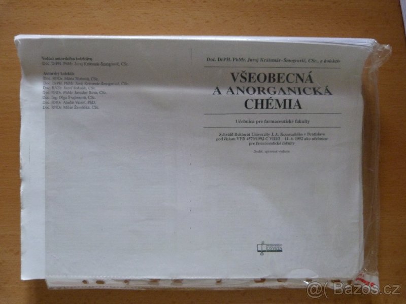 Šmogrovič - Všeobecná a anorganická chemie