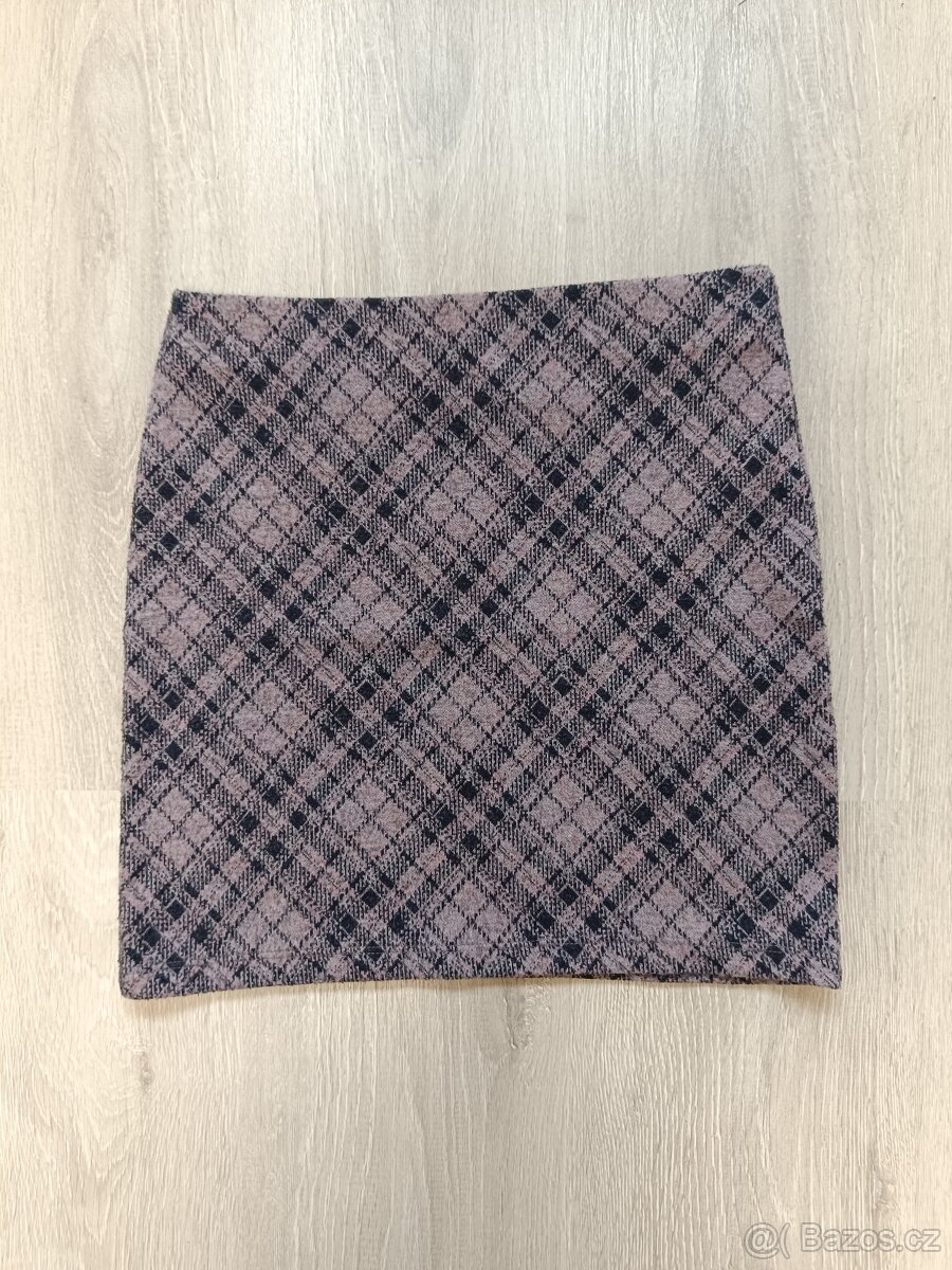 Vlněná káro mini sukně elastická Orsay-vel.36