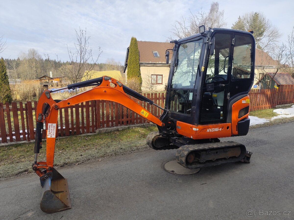 Minibagr Kubota KX016-4, rok 2018, 1600mth, roztah. pásy