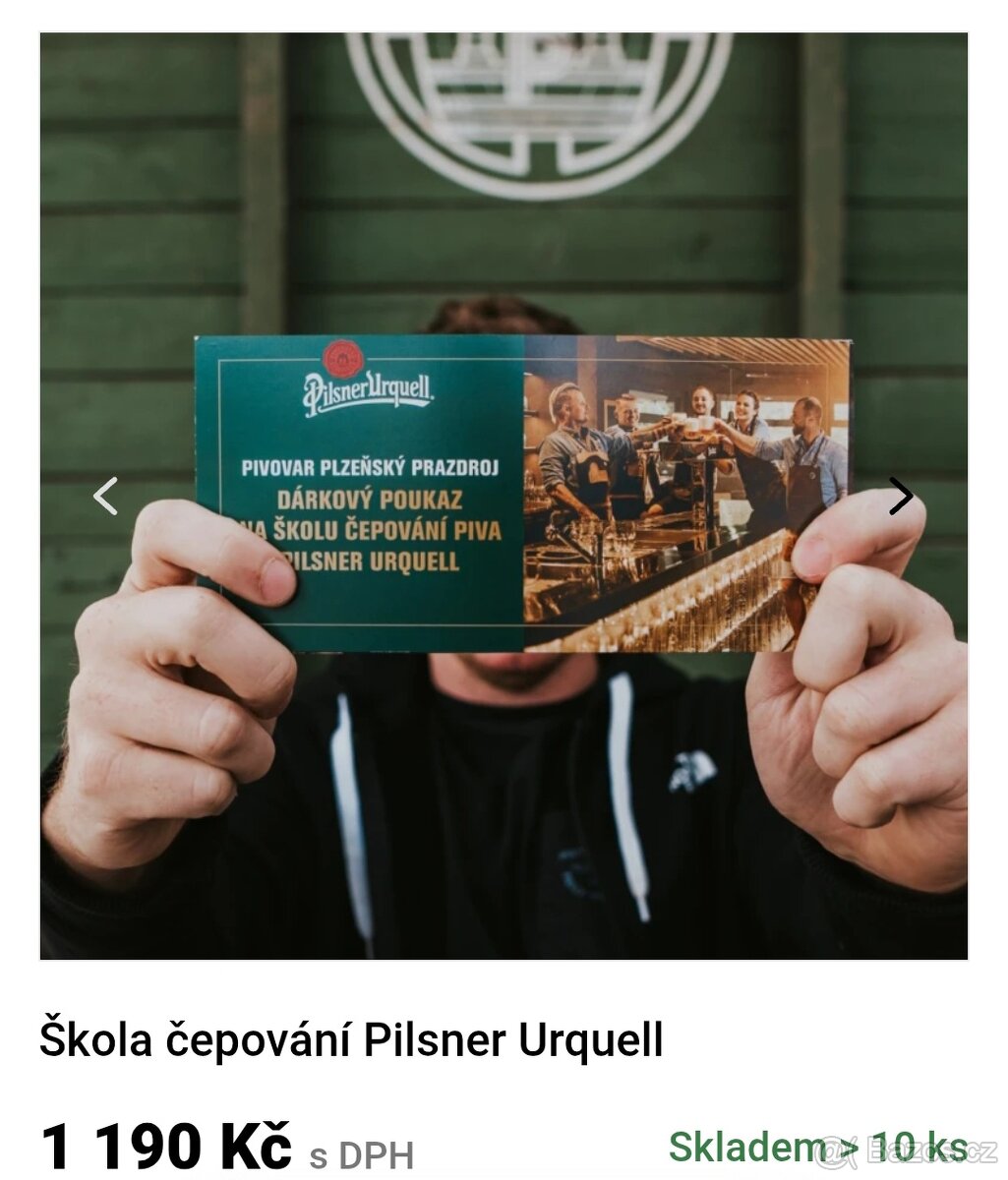 Poukaz na Školu čepování v pivovaru Pilsner Urquell🍻