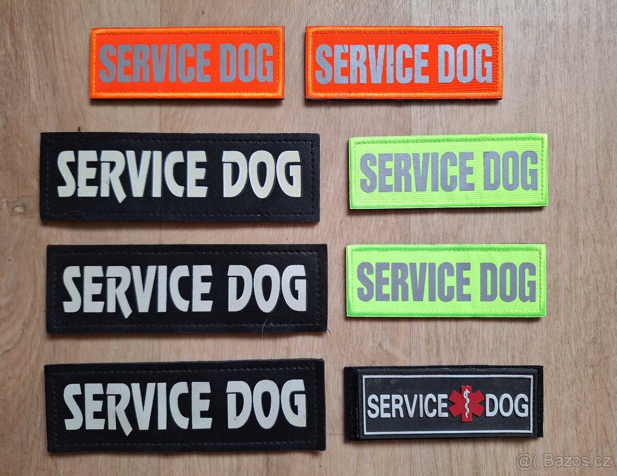 Service dog nálepky na postroj asistenční pes